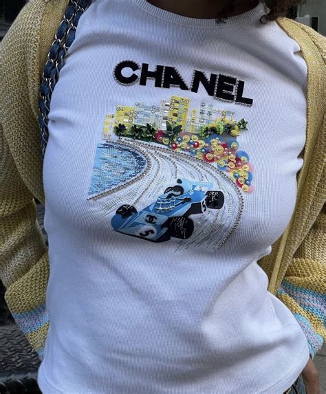 t-shirt chanel nera|pre owned Chanel shirts.